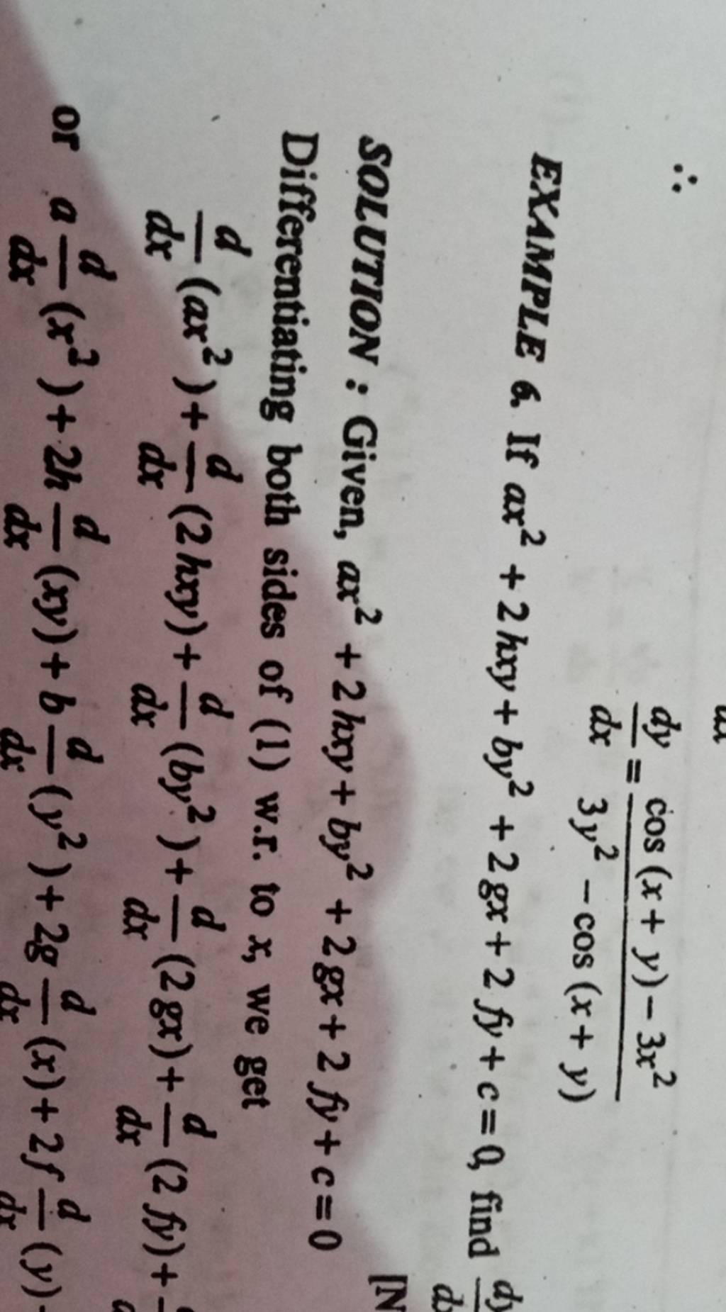 dxdy-3y2-cos-x-y-cos-x-y-3x2-example-6-if-ax2-2hxy-by2-2gx-2fy-c-0