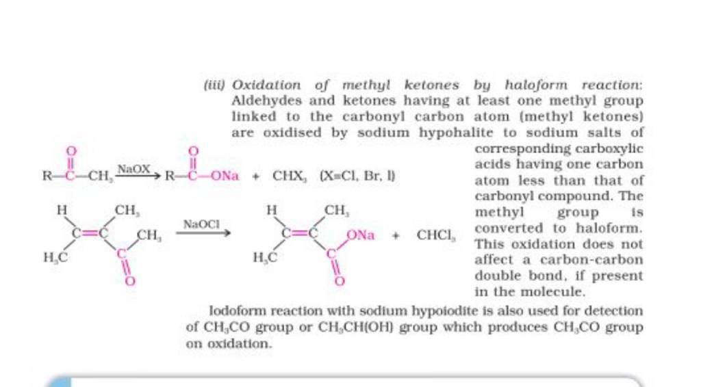 Iii Oxidation Of Methyl Ketones By Haloform Reaction Aldehydes And Ket