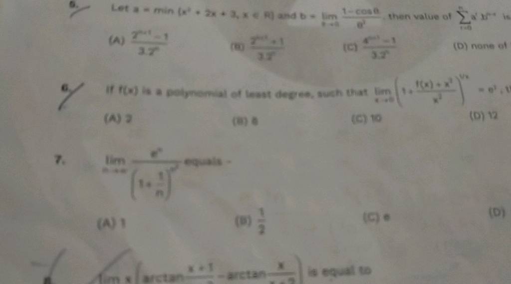 let-a-min-x2-2x-3-x-m-and-b-limx-n-a21-cose-then-value-of-1-0n-a-x2