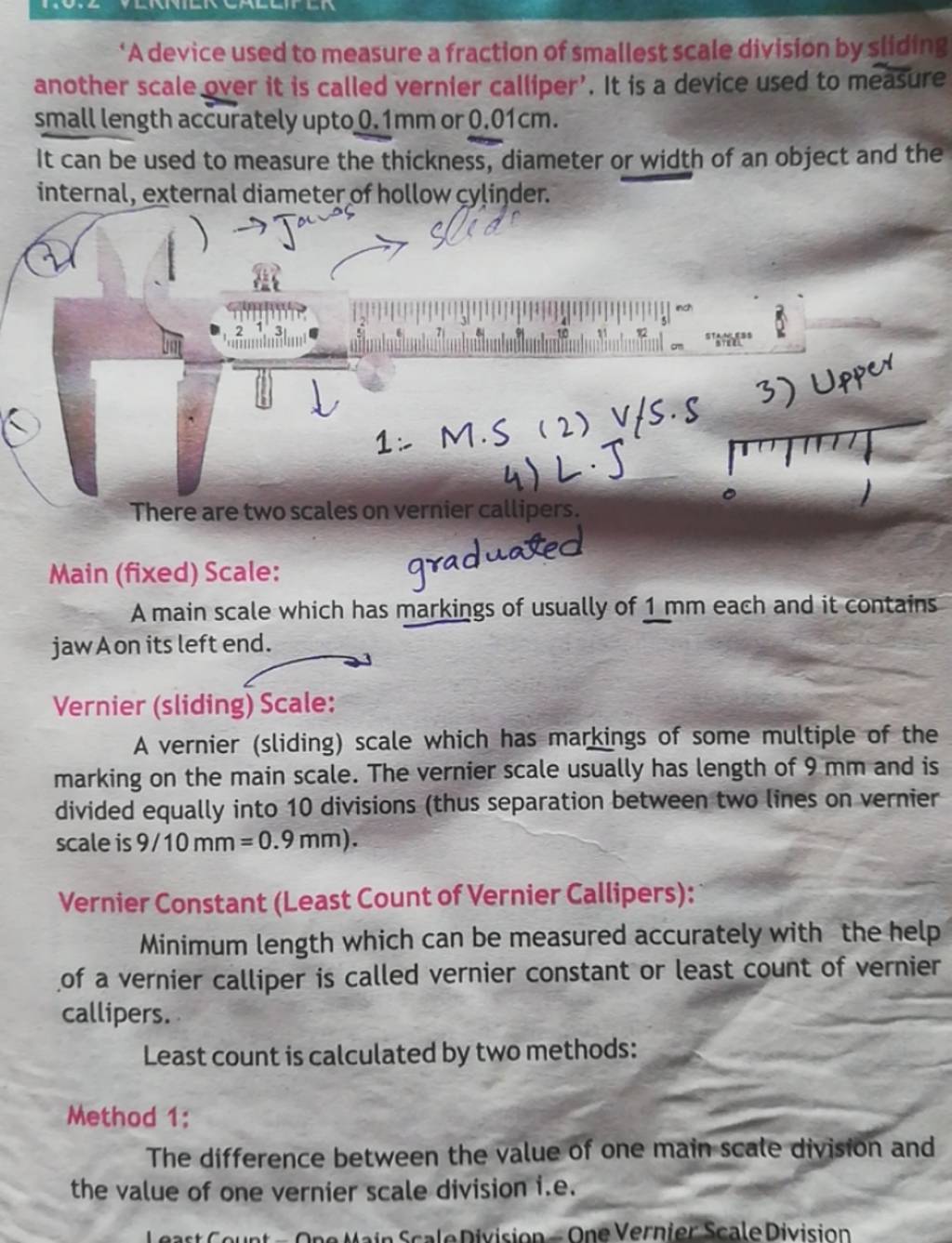 'A device used to measure a fraction of smallest scale division by anoth..