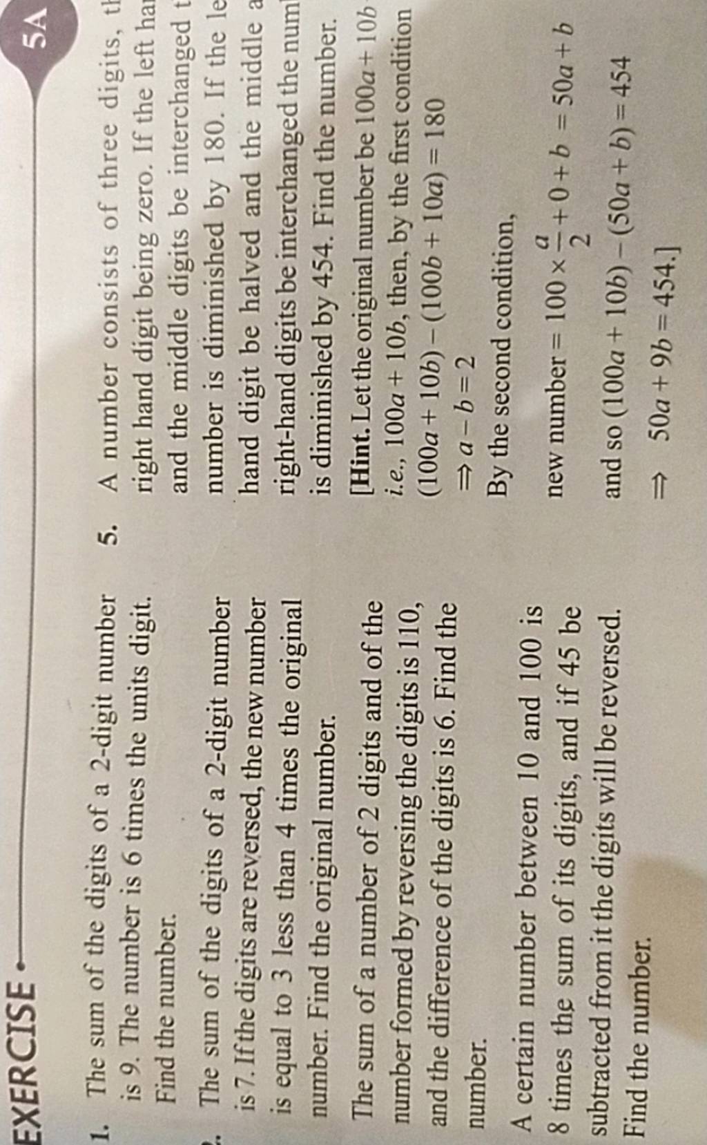 EXERCISE 1 The Sum Of The Digits Of A 2 digit Number Is 9 The Number I 
