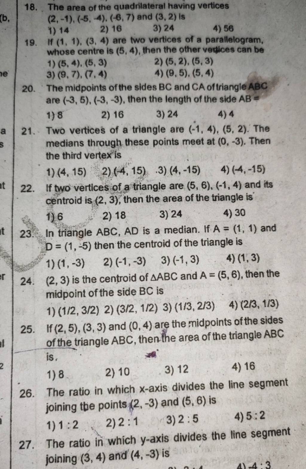 if-two-vertices-of-a-triangle-are-5-6-1-4-and-its-centroid-is-2-3