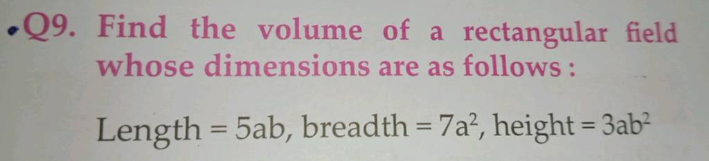 find the volume of the rectangular solids whose dimensions are as follows