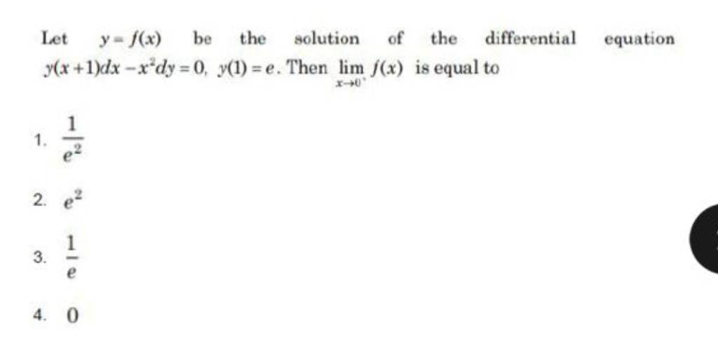 Let y=f(x) be the solution of the differential equation y(x+1)dx−x2dy=0,y..