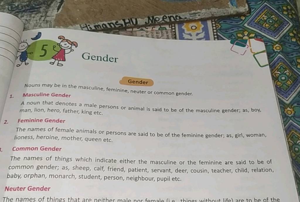 Masculine And Feminine Gender Pictures