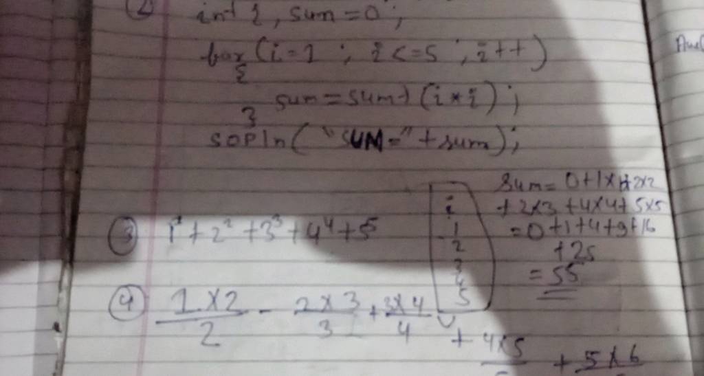 in−1,sum=0;far(i=1;i
