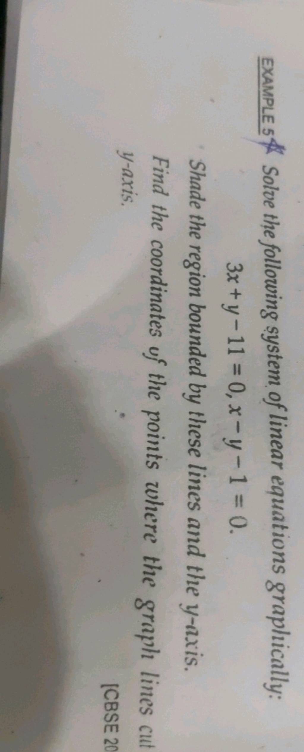 Example 5 Solve The Following System Of Linear Equations Graphically 3x