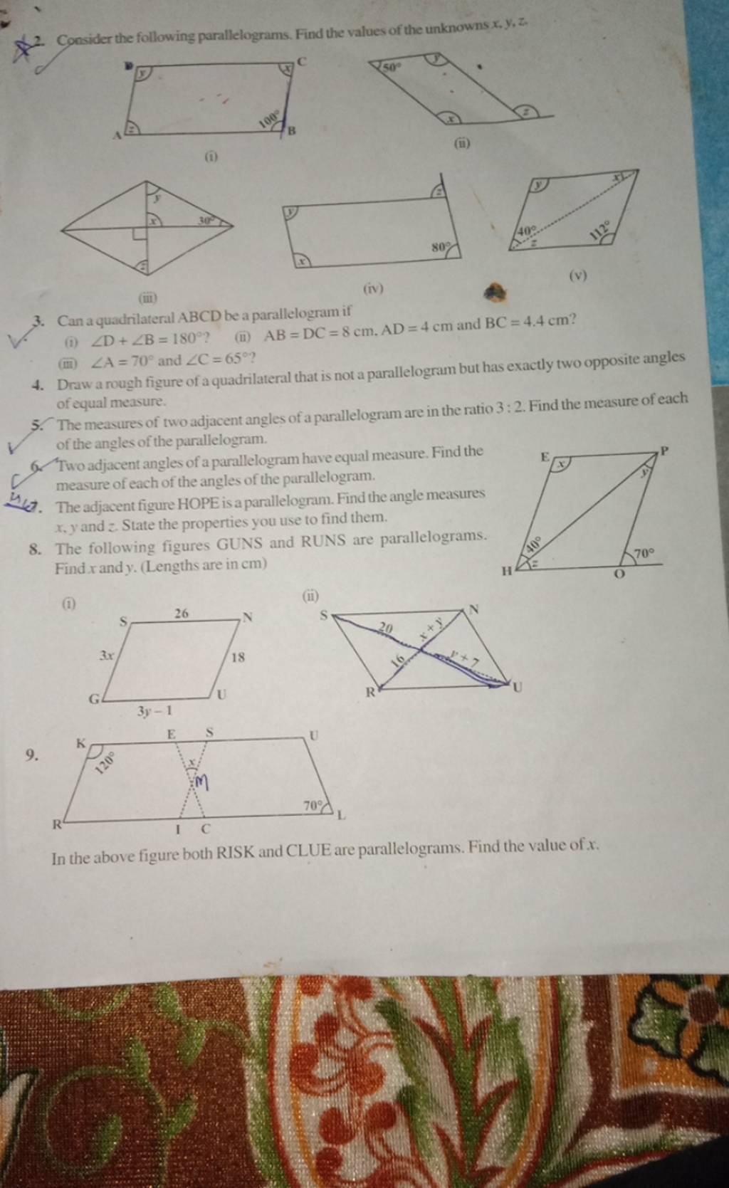 Draw a rough figure of a quadrilateral that is not a parallelogram but ha..