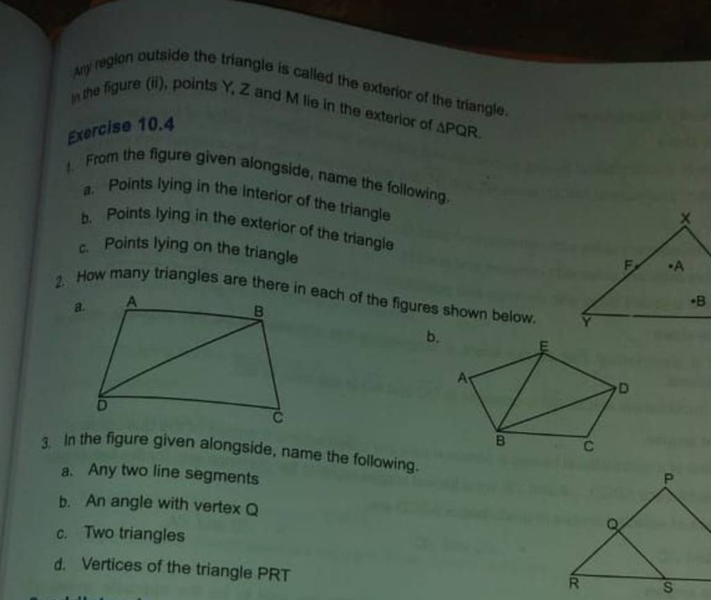 How many triangles are there in each of the figures shown below. a. 3. In..
