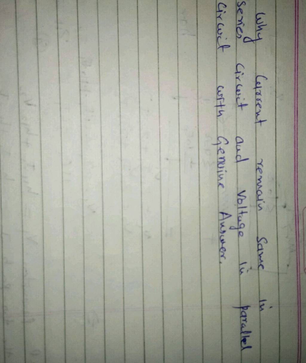Why Current Remain Same In Series Circuit And Voltage Parallel Circuit.. 