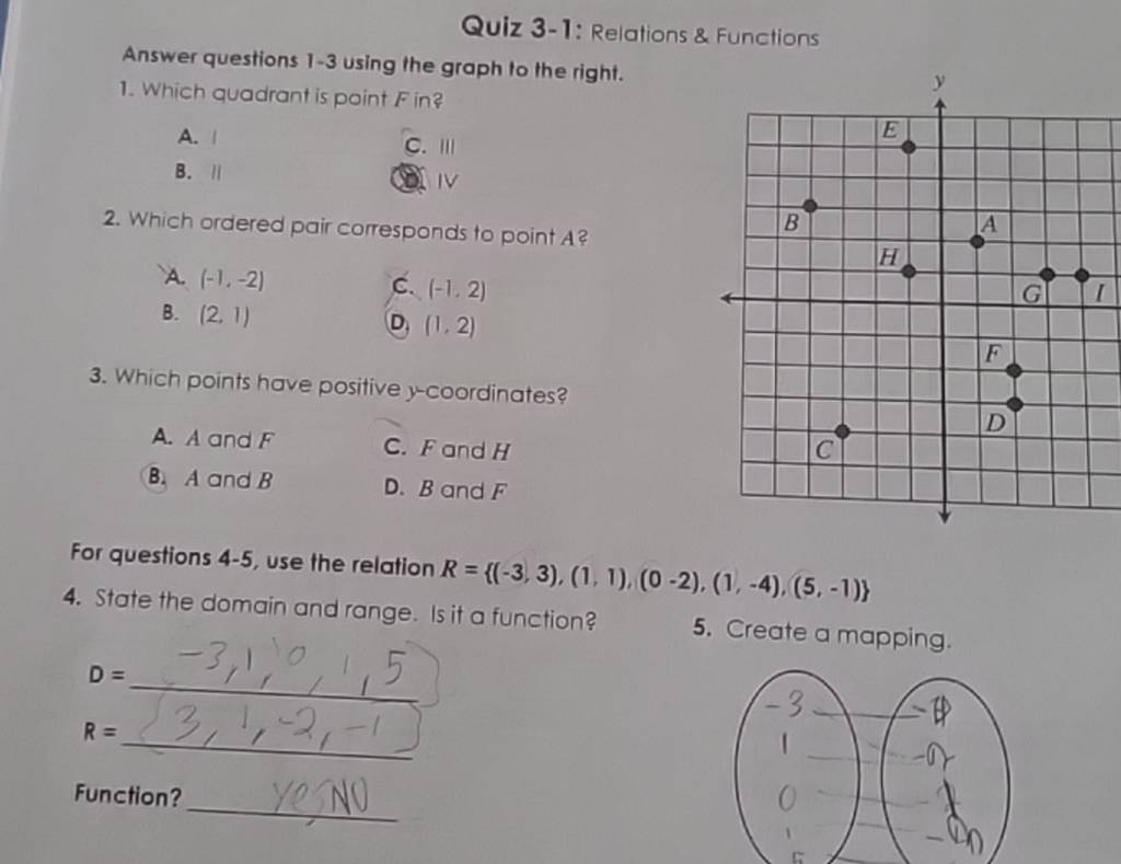 4.02 homework quiz relations and functions