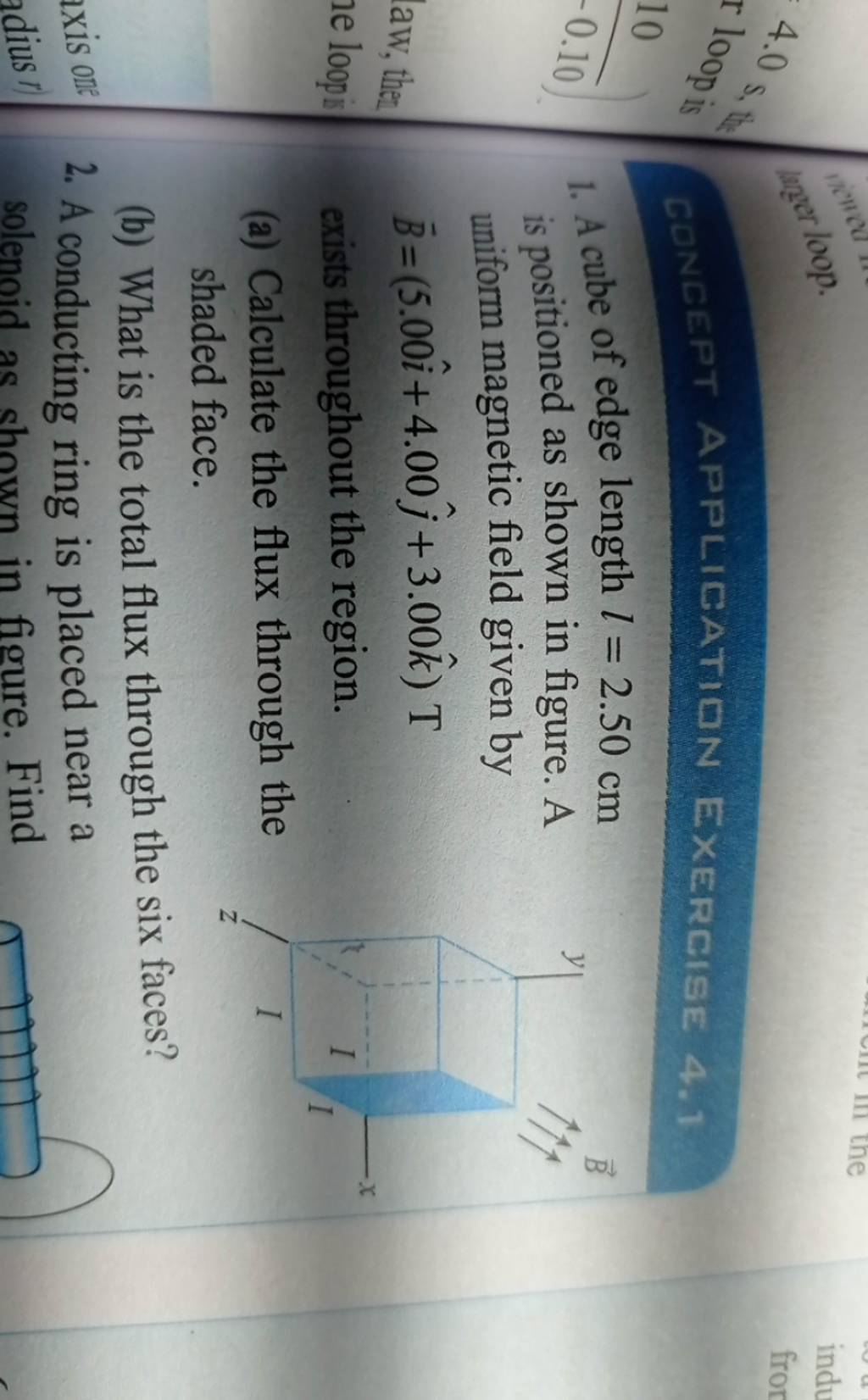 1. A Cube Of Edge Length L=2.50 Cm Is Positioned As Shown In Figure. A Un..