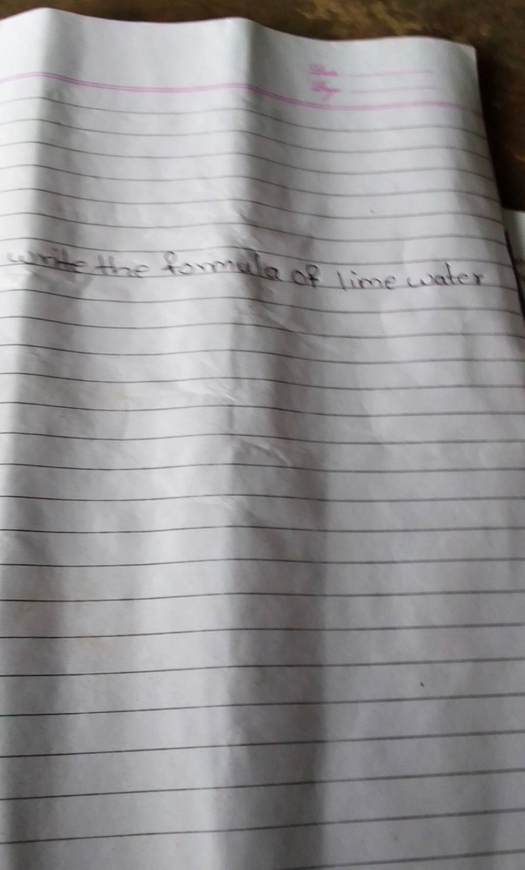 write the formula of lime water Filo