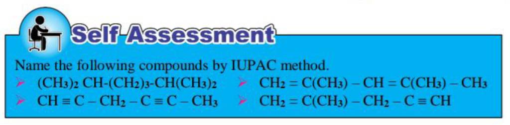 in SelfAssessment Name the following compounds by IUPAC method. (CH3 )2 C..