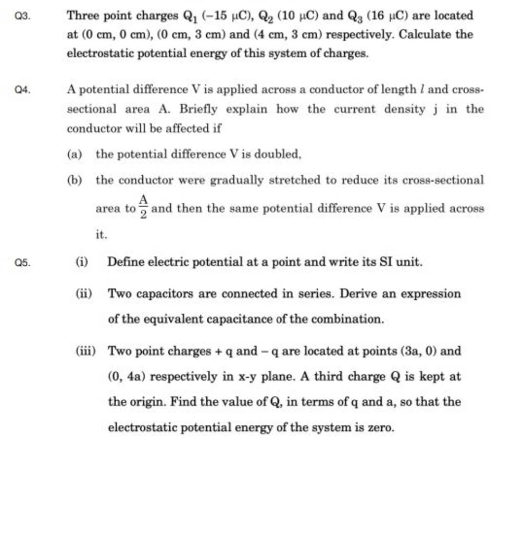 Q3 Three Point Charges Q1 −15μcq2 10μc And Q3 16μc Are Located At