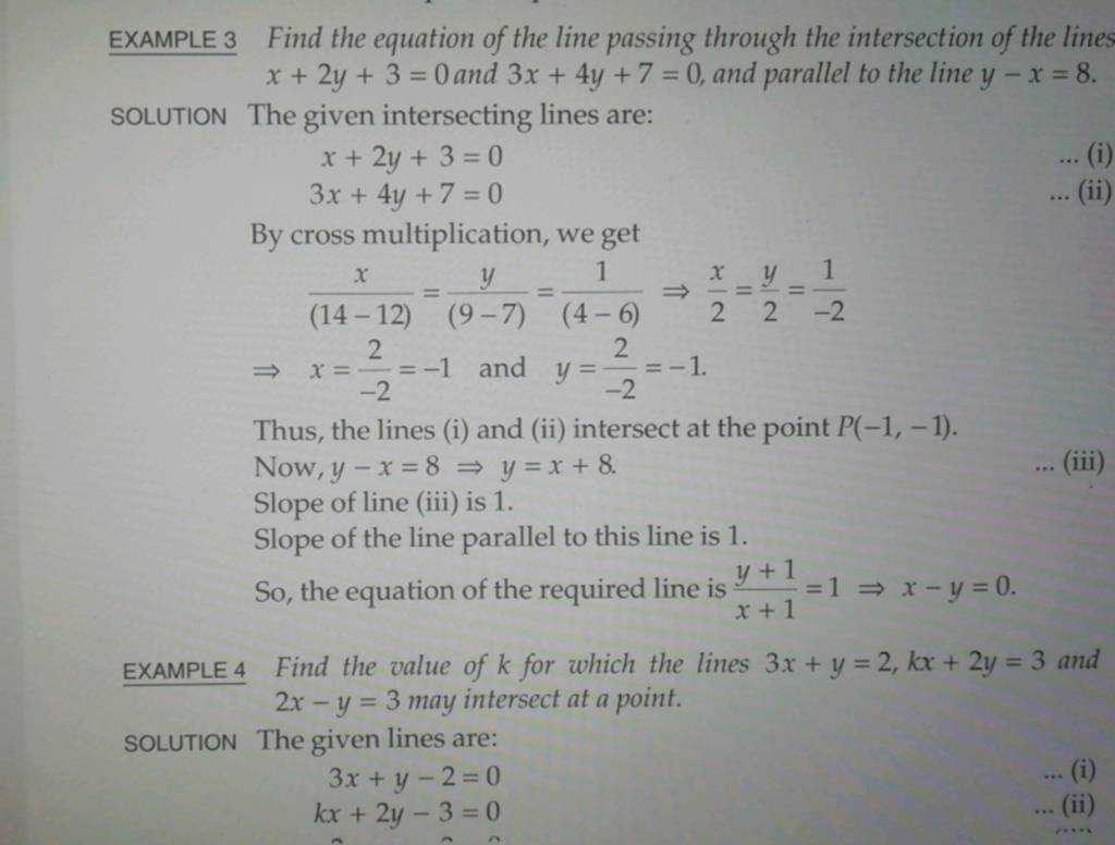 EXAMPLE 3 Find the equation of the line passing through the intersection