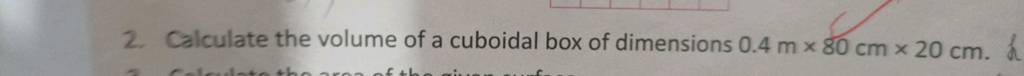 volume of the cuboidal box