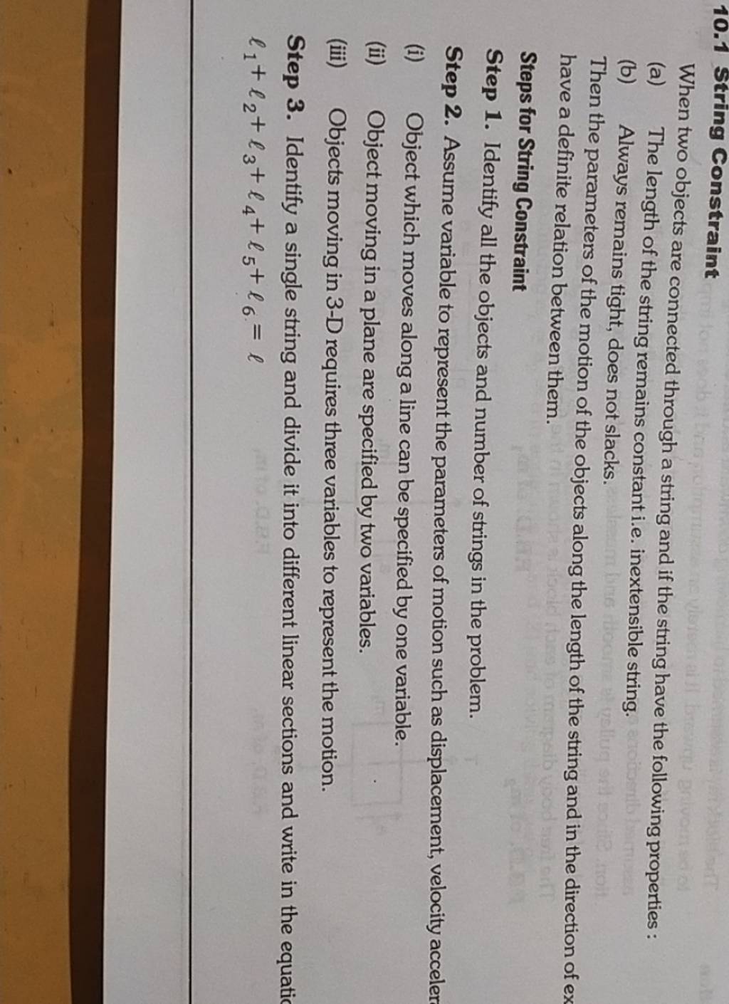 10.1 String Constraint When two objects are connected through a string an..