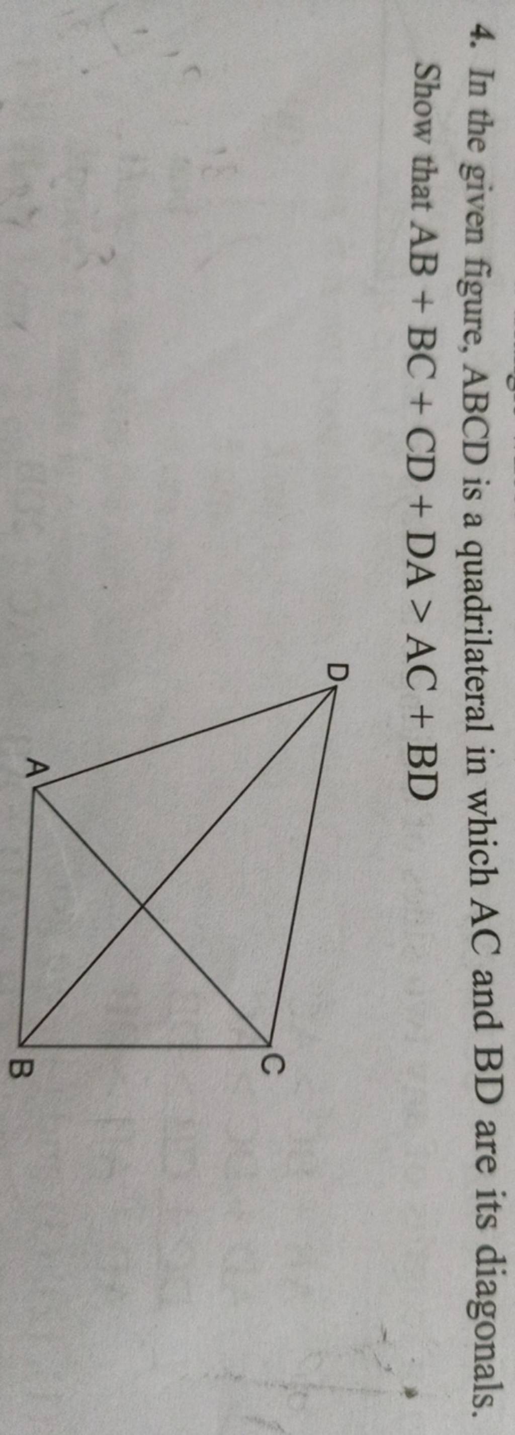4 In The Given Figure Abcd Is A Quadrilateral In Which Ac And Bd Are It 6059