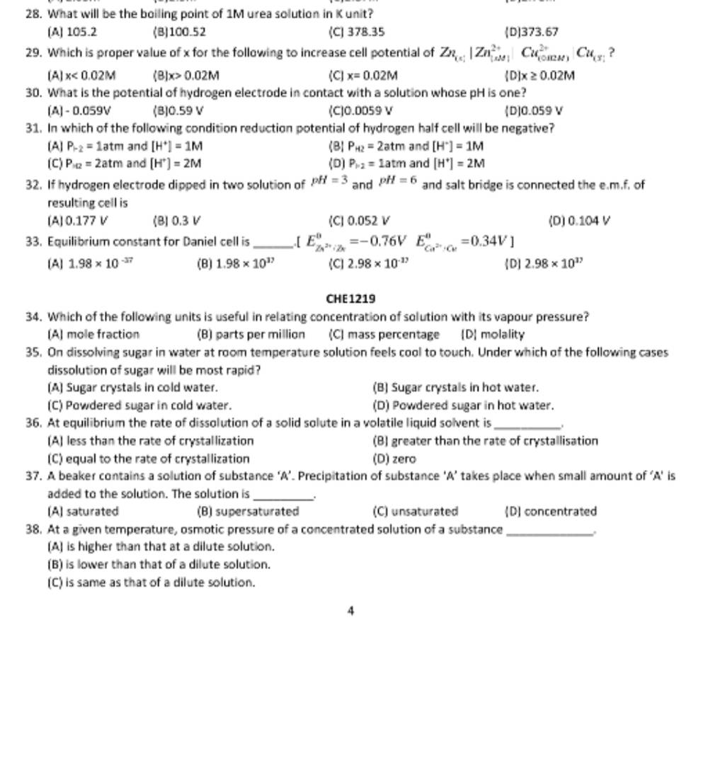 What will be the boiling point of 1M urea solution in K unit? Filo