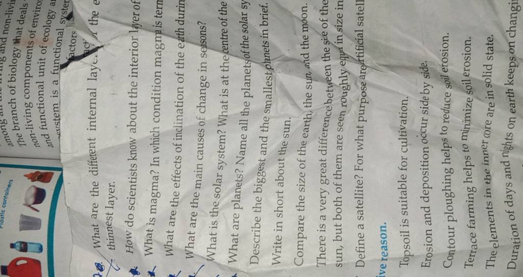 6. What are the different internal layc. 1 the thinnest layer. How do sc..