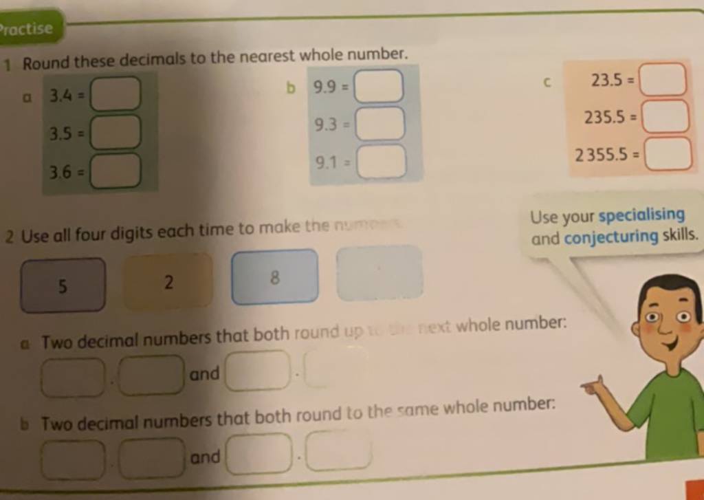 round these decimals to the nearest whole number 1.2