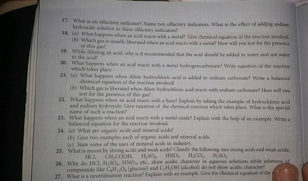 17. What is an olfactory indicator? Name two olfactory indicators. What i..