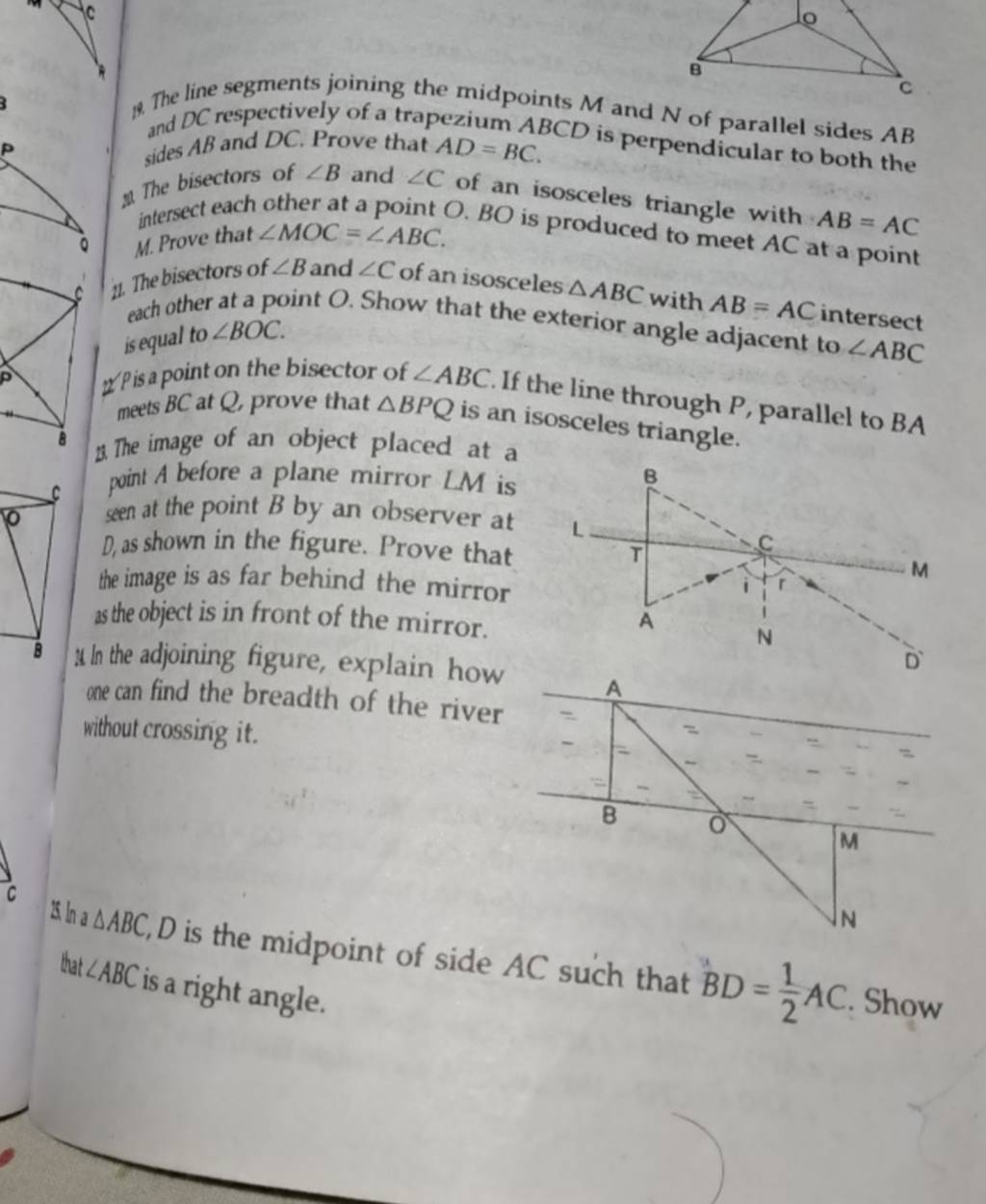 10. The line segments joining the midpoints M and N of parallel sides AB