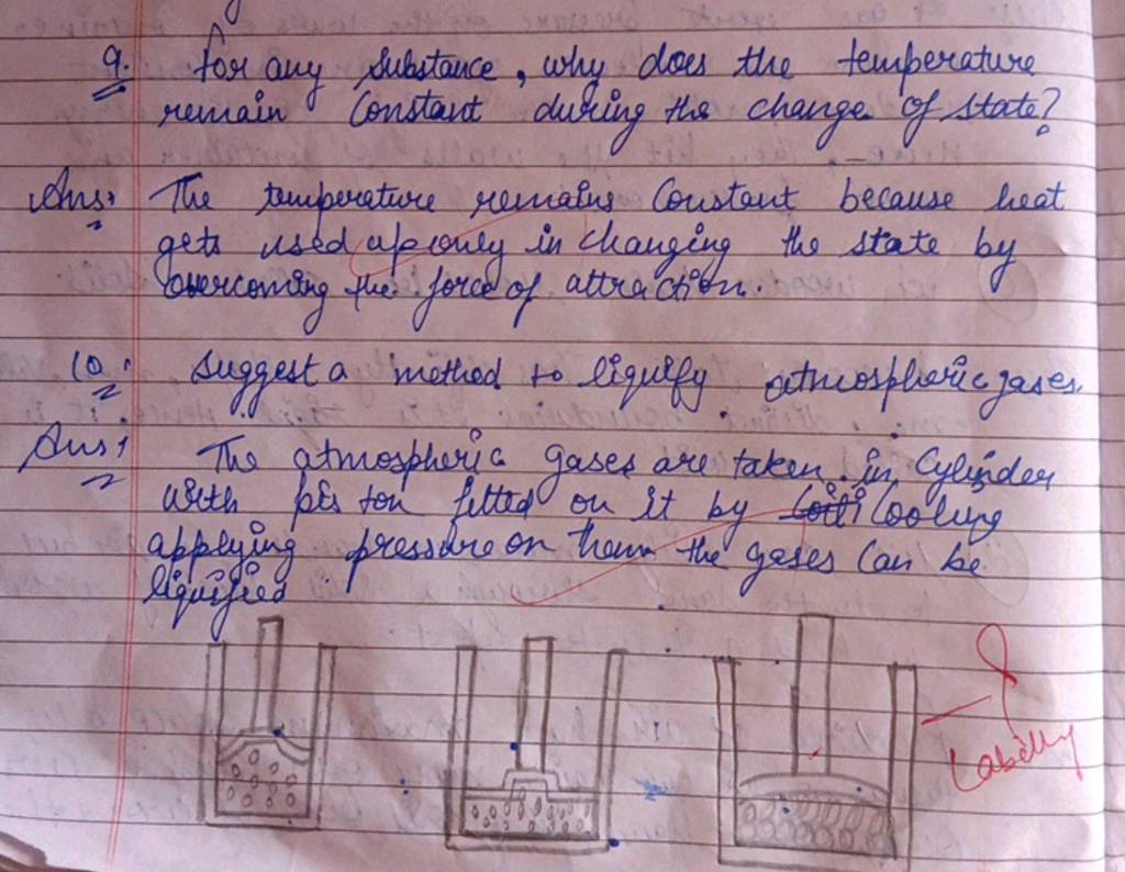 9. For any substance, why does the temperature remain Constant during the..