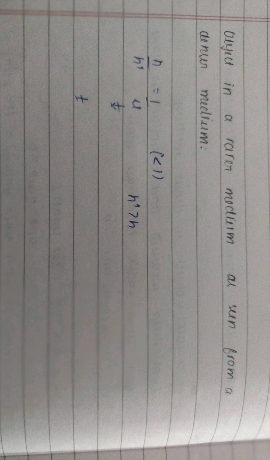Object In A Rarer Medium As Seen From A Denser Medium Filo Object in a rarer medium as seen from a denser medium filo