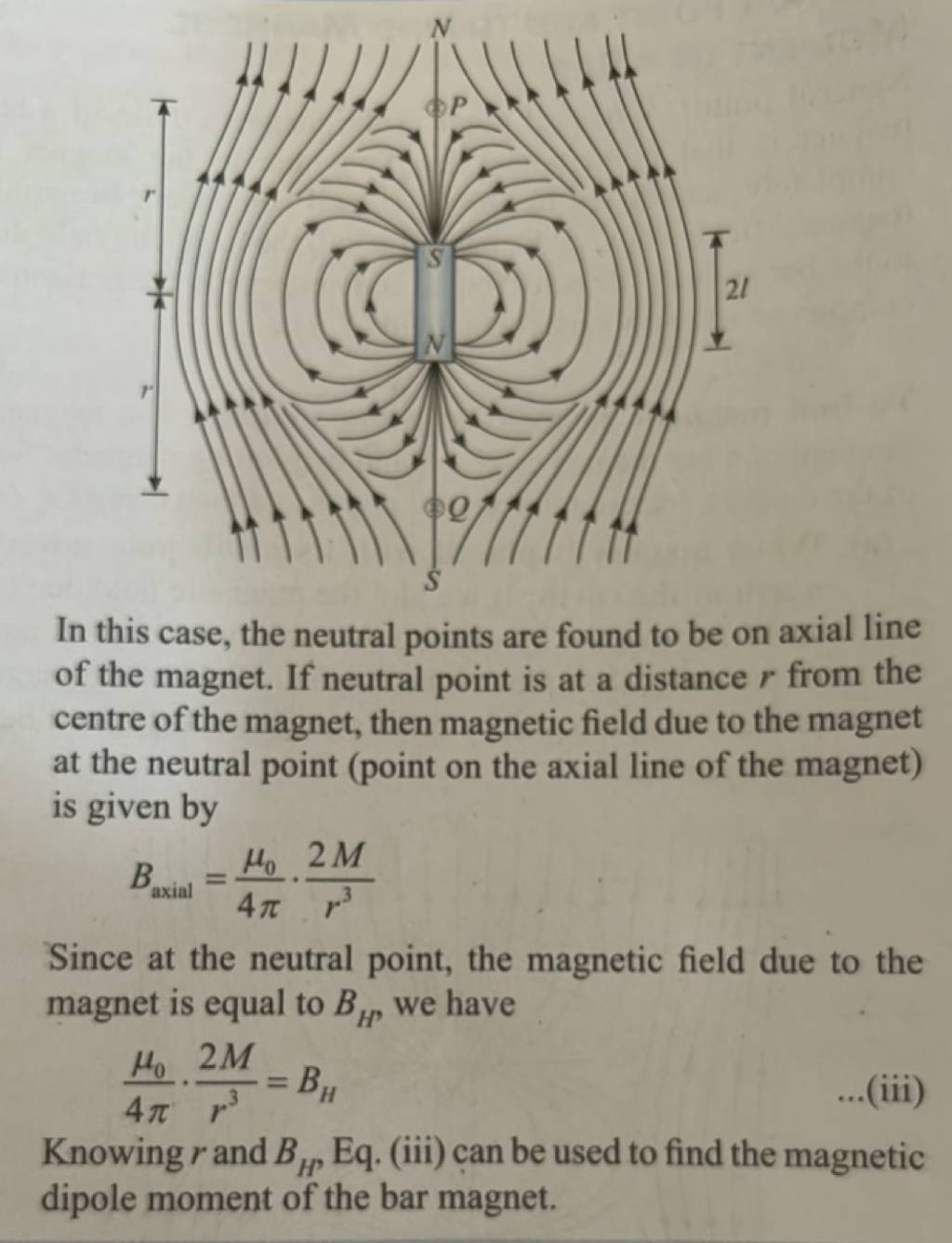 In this case, the neutral points are found to be on axial line of the mag..