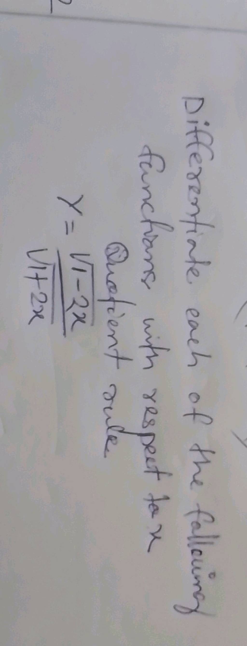 differentiate-each-of-the-fallowing-functions-with-respect-to-x-quotient