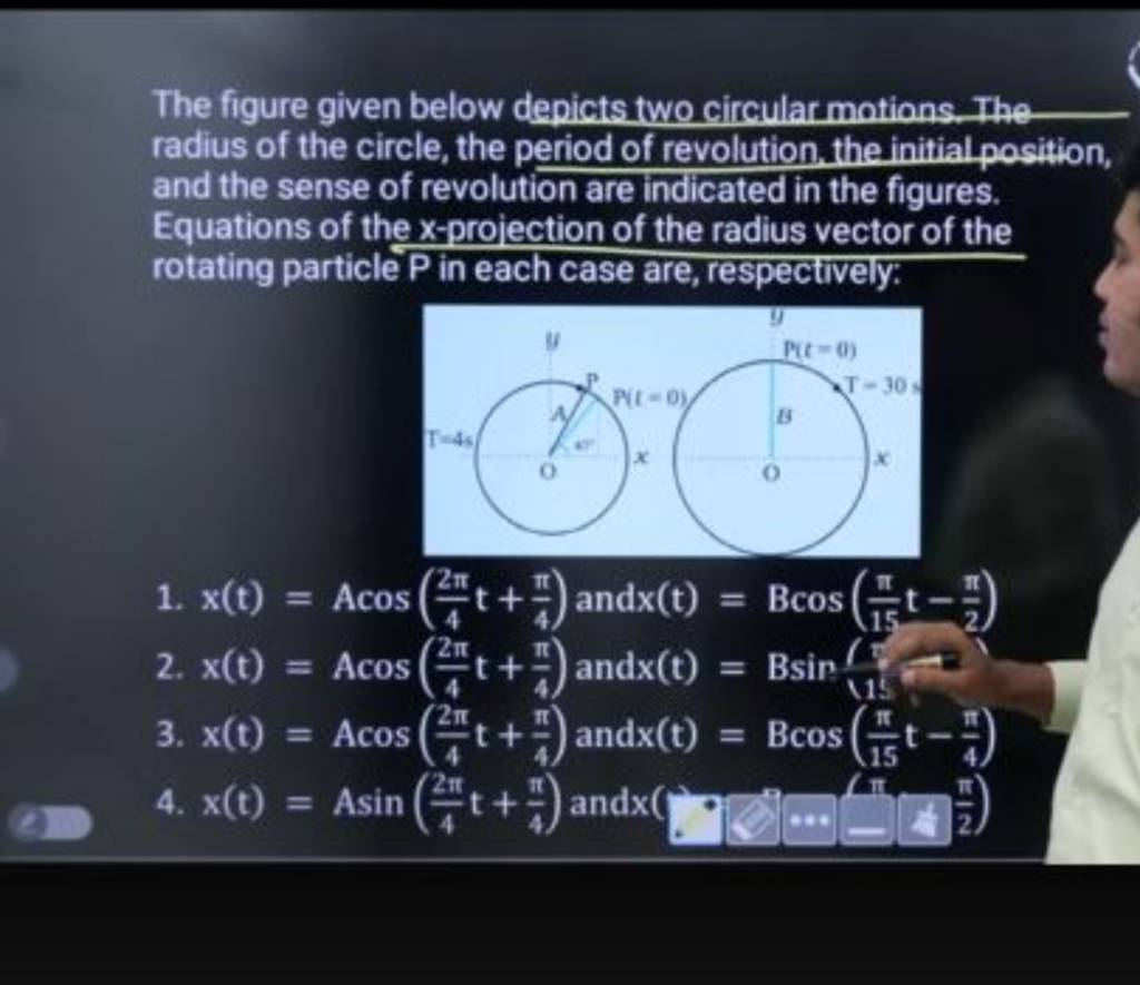 The figure given below depicts two circular motions. The radius of the ci..