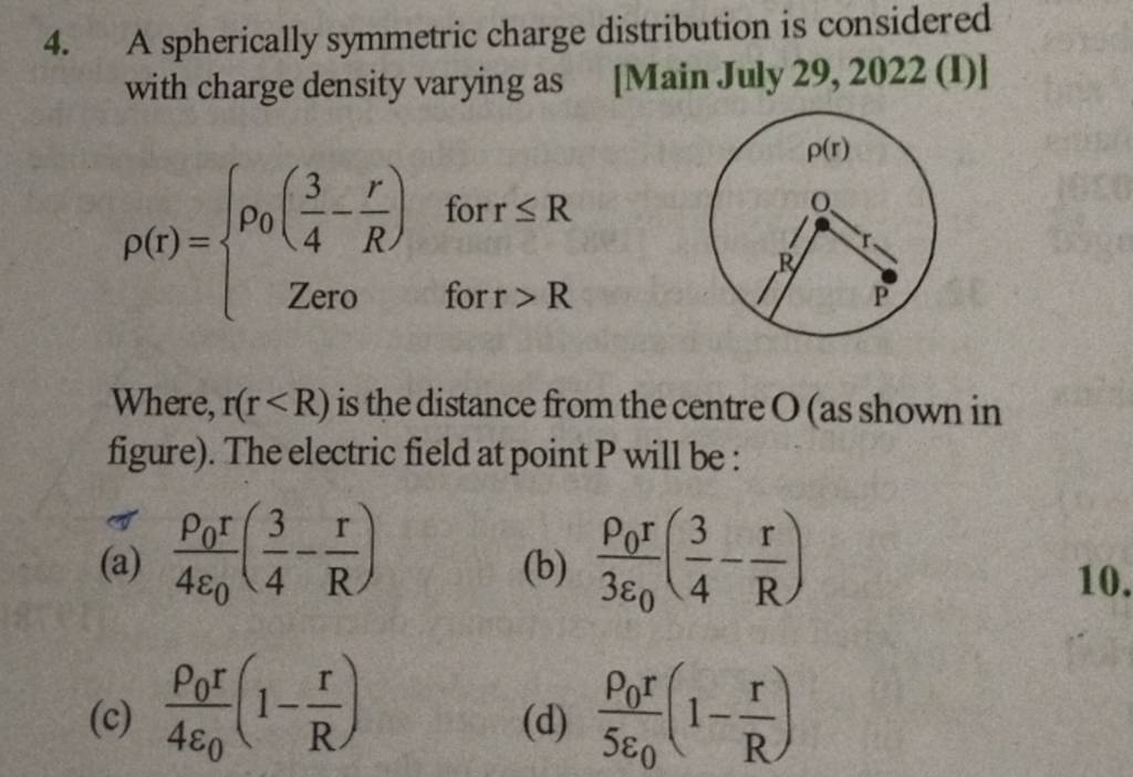 A Spherically Symmetric Charge Distribution Is Considered With Charge Den a-spherically-symmetric-charge-distribution-is-considered-with-charge-den