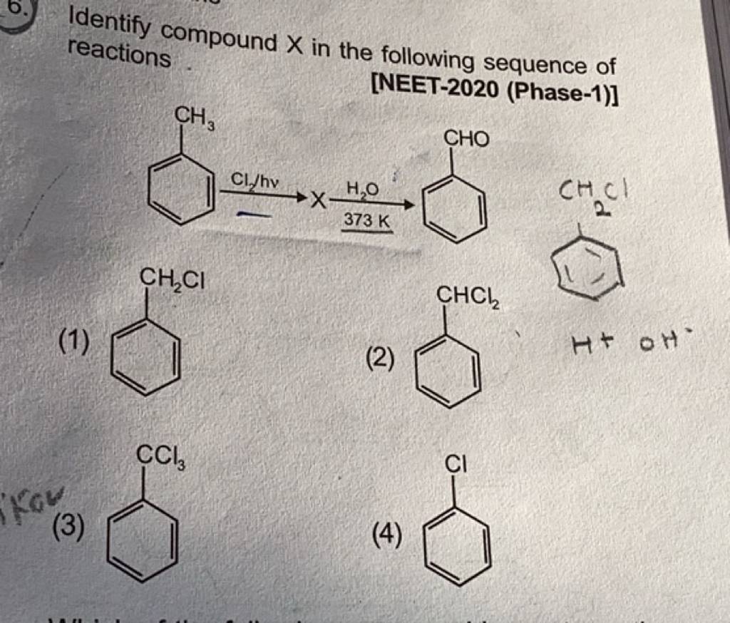 B. Identify Compound X In The Following Sequence Of Reactions [NEET-2020