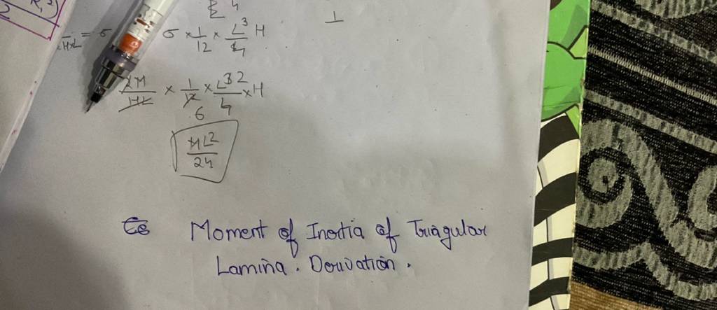 moment of inertia of square lamina derivation