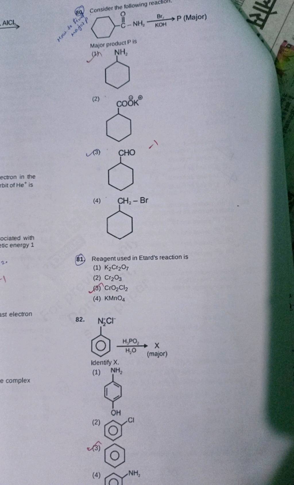 Consider the following reaction. AlCl3 x3 Major product P is | Filo