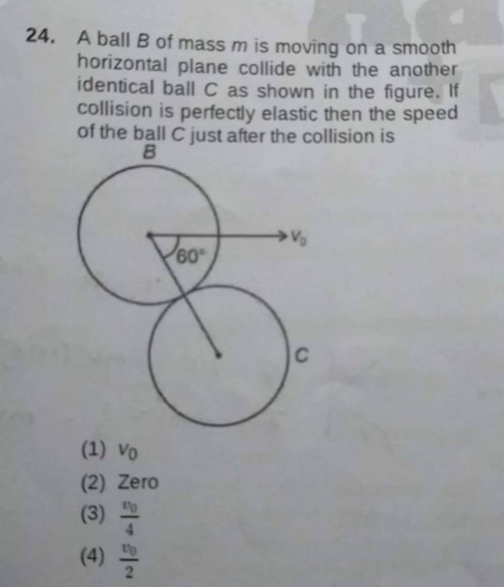 A Ball B Of Mass M Is Moving On A Smooth Horizontal Plane Collide With Th..