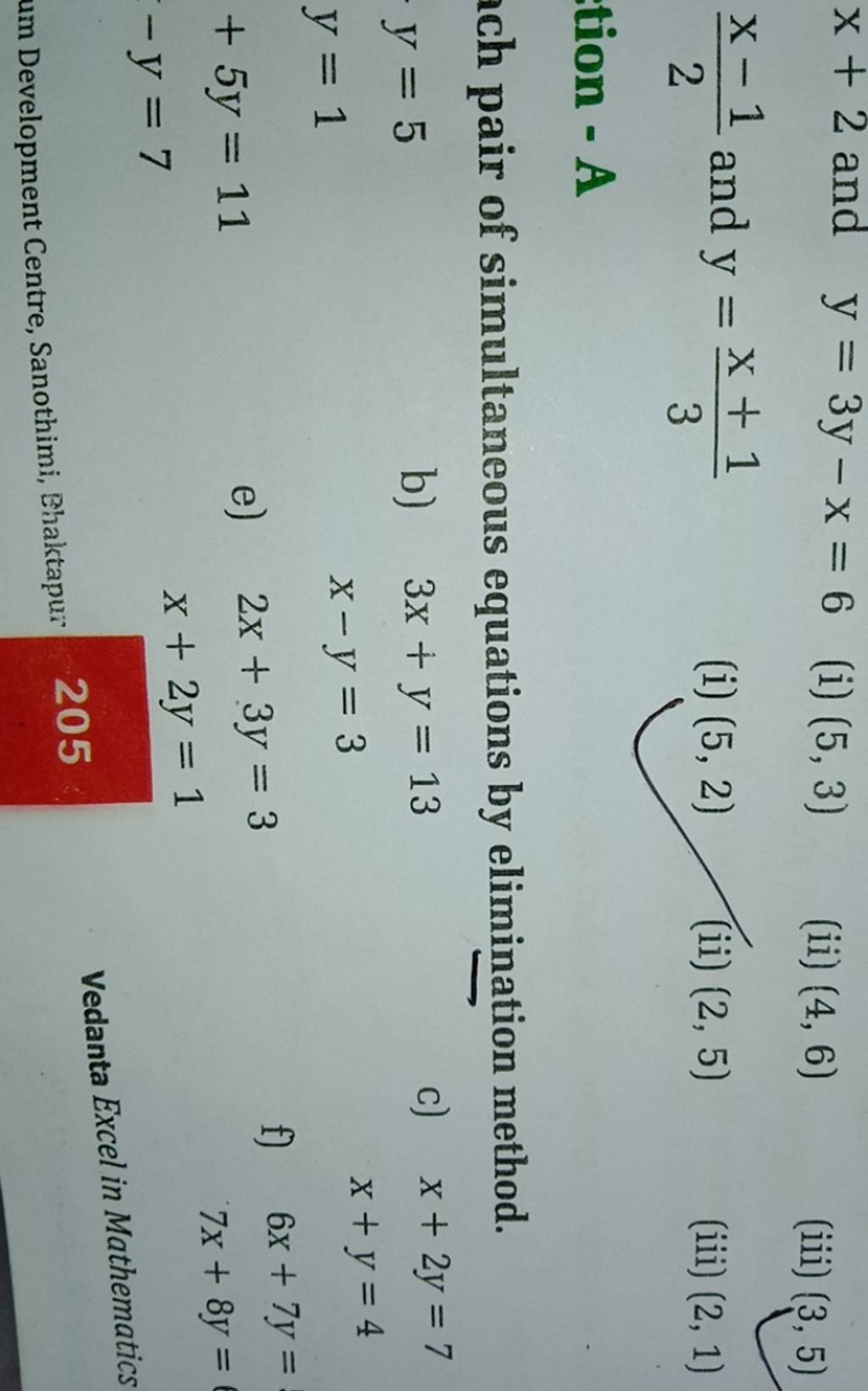 x-2-and-y-3y-x-6-i-5-3-ii-4-6-2x-1-and-y-3x-1-i-5-2-ii-2