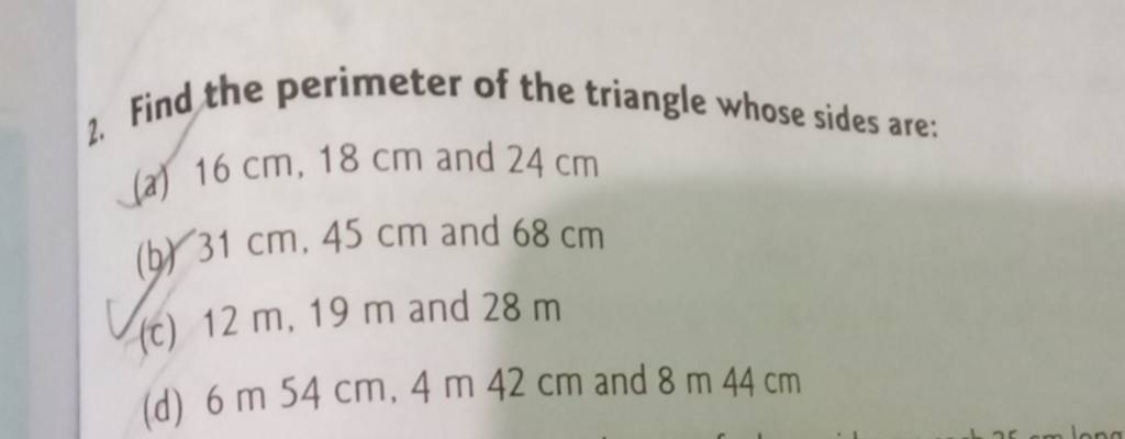 find the perimeter of triangle whose sides are