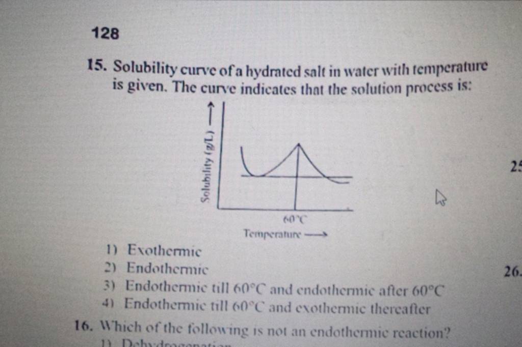 128 15. Solubility curve of a hydrated salt in water with temperature is