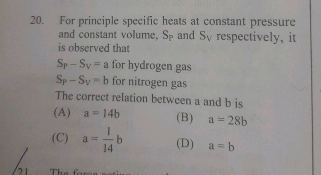 For Principle Specific Heats At Constant Pressure And Constant Volume Sp