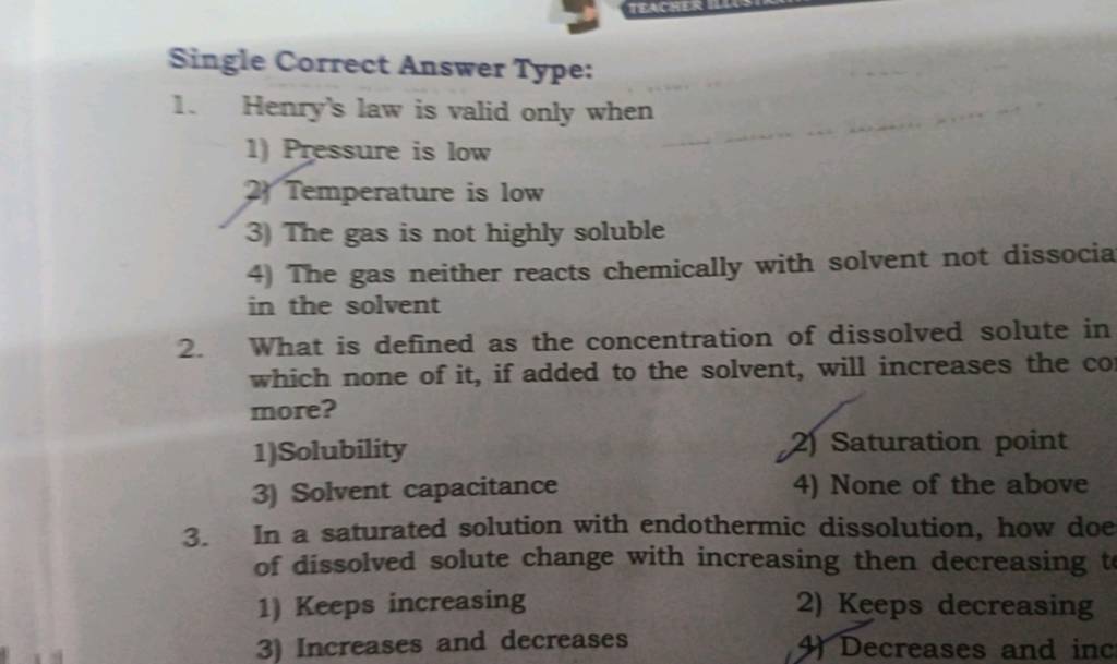 In a saturated solution with endothermic dissolution, how doe of dissolve..
