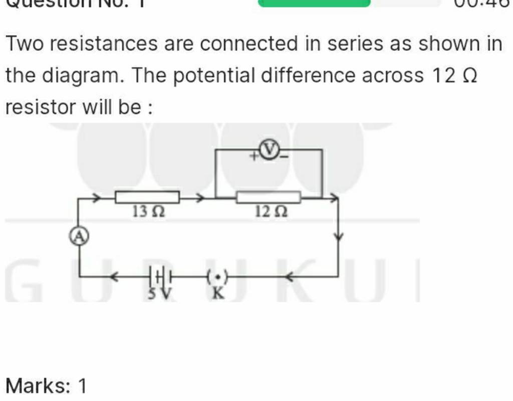 Two resistances are connected in series as shown in the diagram. The pote..