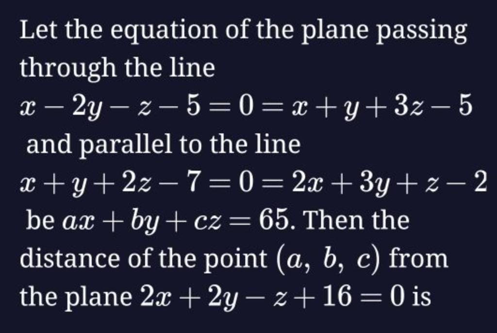 Let The Equation Of The Plane Passing Through The Line | Filo